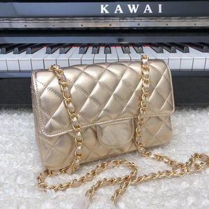 Champagne Gold CF20 Sac éternel Patent Cuir Brand dames Patent Le cuir épaule Messenger Small Fragmented Sheeptshin Dames Brand Gold Buckle