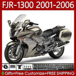 Champagne OEM-vogelvakken voor Yamaha FJR-1300 FJR 1300 A CC FJR1300 01 02 03 04 05 06 Moto Body 106NO.55 FJR-1300A 2001 2002 2003 2004 2005 2006 FJR1300A 01-06 Carrosseriekit