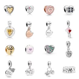 Chams New Love Mother Heart Charm Beads 925 Sterling Zilver Origineel 1: 1 Groothandel naar Moeder om vriendin Romantic Gift Q0531 te sturen