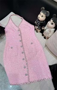 Chan 2024 cc Nouvelle robe rose robe sexy robe robe jupe de haute qualité vêtements de créateurs de femmes robes de créatrice robes d'été robes de créateurs pour femmes robe de fête cadeau