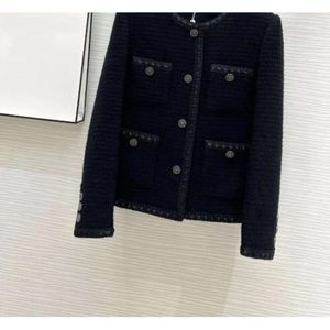 Chan noir XL grande taille 2024 nouveau hiver femmes concepteur de mode chaînes Tweed veste camélia manteau cadeau de noël 569rrr