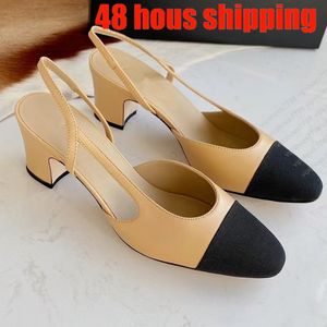 Chan C Designers Habir Chaussures Slingbacks Sandal Ballet Flats Chaussures Espadrilles Ballerinas Sandals Ladies Party Femme Femmes Chunky High Heels Slipper