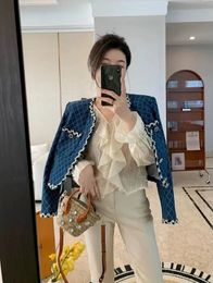 Chan CCC 2023 bedrukte spijkerjas kleding Couturier Fashion argyle denim jack casual