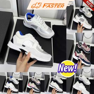 Chan Designers Sneaker Zapatillas casuales 2024 Nuevo Bloqueo de suela gruesa Cabeza redonda Cordones Corte bajo Aumento Versátil Antideslizante Moda