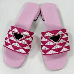Designer platte bodem slippers met borduurpatroon voor vrouwen zomer buiten modeontwerper schoenen festival geschenken 22309