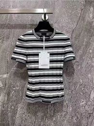 Chan Home 2023 Zomer Nieuwe dames T-shirt Stripe Sexy tops top-topcasual shirt mode ootd cccc logo letters brearwear polo shirt moederdag verjaardag cadeau