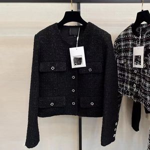 Chan Nieuwe 2023 Dames Merk Jas Mode OOTD High-end Herfst Winter Klassieke Tweed Jas Vrije tijd Lente Zwarte jassen Vest