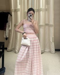 Chan nieuwe 2024 designer kleding vrouwen cc rok breien rok ontwerper rok korte rok lange rok zomer jurk sexy jurk roze rok ontwerper jurk cadeau