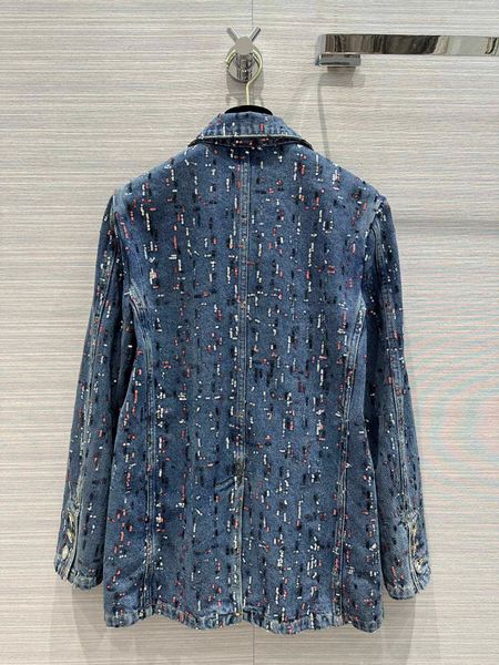 Chan nouvelle veste en jean femme 2023 veste de designer femme designer mode veste à paillettes denim CCCC long style cowboy manteau loisirs femmes manteau cadeau de Noël