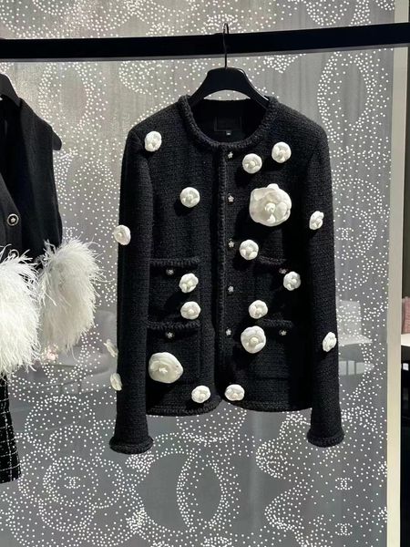 Chan chaquetas nuevas para mujer, chaquetas de flores, abrigo para mujer, abrigos para mujer, abrigos de diseñador para mujer, chaqueta de invierno 2023, chaqueta de tweed de moda para mujer, regalo de Navidad