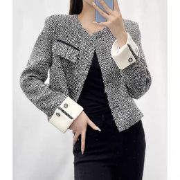 Chan New Women's brand jacket designer Fashion top-grade classic logo tweed coat overcoat Leisure Spring Coats cardigan Women Christmas Thanksgiving Day Gift