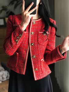 Chan New Women's Brand Jacket OOTD Designer Fashion top-top-Autumn Winter Tweed Coat Overcoat Leisure Lente lagen Cardigan Women Jacketstop