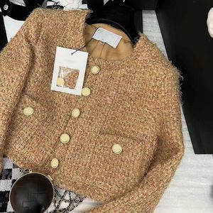 Chan Nieuwe Damesjas OOTD Designer Mode Hoogwaardige Herfst Winter Merk CCC Tweed Jas Overjas Vrije tijd Lentejassen Vest 234