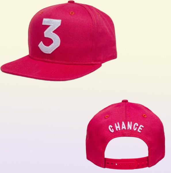 Chance 3 Rappeur Baseball Cap Lettre broderie Snapbk Caps hommes Femmes Hip Hop Hat Street Fashion Gothic Gorros5526095