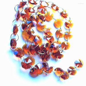 Kroonluchter Crystal 100m/Lot Brown 14mm Leuke Octagon Garland Strengen voor onderdelen Door Gordijn Wedding Home Decortain