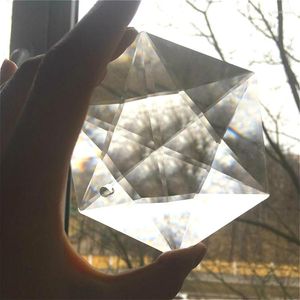 Lustre en cristal hexagonal en forme d'étoile, pendentifs, prismes en verre, attrape-soleil, pièces d'éclairage, décoration de mariage et de maison, 100mm