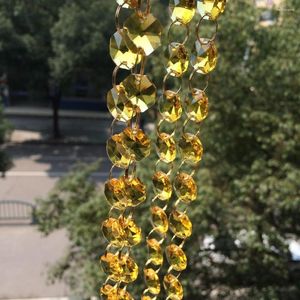 Kroonluchter Crystal 10m/Lot 14mm Gouden Octagon kralen K9 Garland Strand voor Home Wedding Decoration Supplies Parts