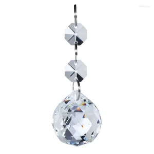 Lámpara de araña de cristal, 10 Uds., piezas facetadas transparentes de 30mm, prismas colgantes, Bola de iluminación colgante, atrapasoles Feng Shui, decoración del hogar para bodas