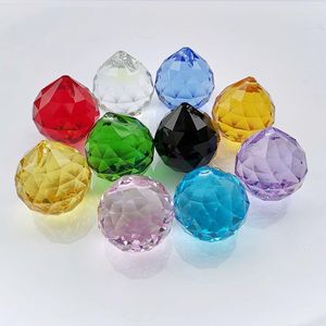 Lustre cristal 10 pièces 30mm mixte boule à facettes prisme verre suspendu pendentif attrape-soleil lampe perles accessoires décor à la maison
