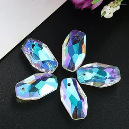 Chandelier Crystal 10pcs Colorful spécial Facet Faceted Perles de trou pour pendentifs de rideaux Accessoires de charme clair