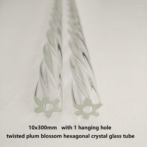 Kroonluchter kristal 10 stks/perceel 10 300 mm helder gedraaide pruimenbloesem zeshoekige glazen buis prisma diy thuisgordijnaccessoires