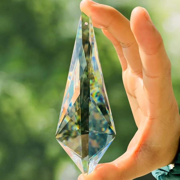 Lustre cristal 120mm clair corne goutte verre pendentif prismes pièces suspendus décor pour la maison jardin attrape-soleil faisant des fournitures