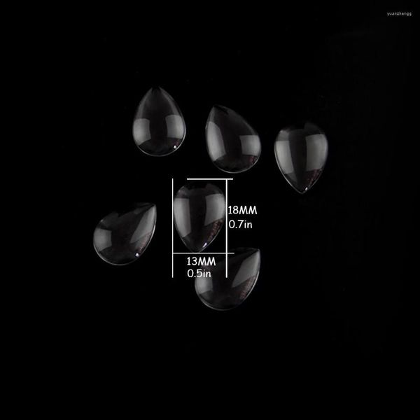 Candelabro de cristal 13 18mm forma de gota de agua 50 unids/lote cabujones de cristal transparente abovedado cabujón de aumento transparente redondo