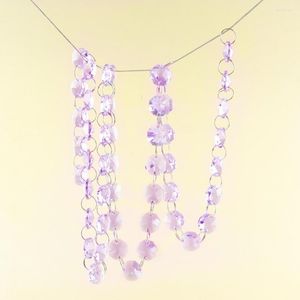 Kroonluchter kristal 14 mm 10 m/50m lila kralen slinger streng hangende glazen gordijn diamant ketens feestboom bruiloft middelpunt decor