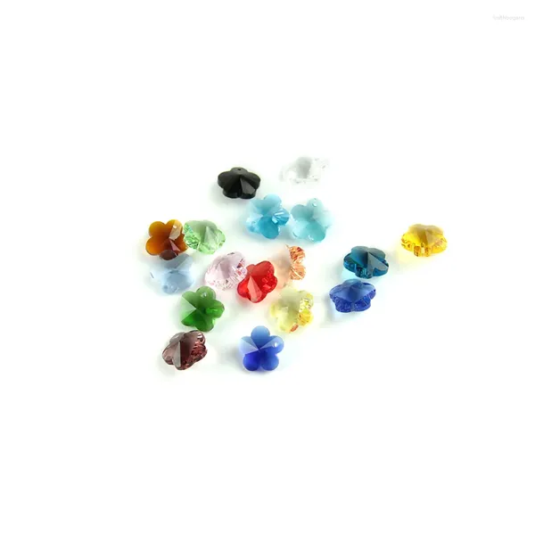 Chandelier Crystal 14 mm Mixcolors Perles de fleurs dans le trou du milieu ou les pièces de verre supérieures DIY MADE CHARMS JIANIR ACCESSOIRES