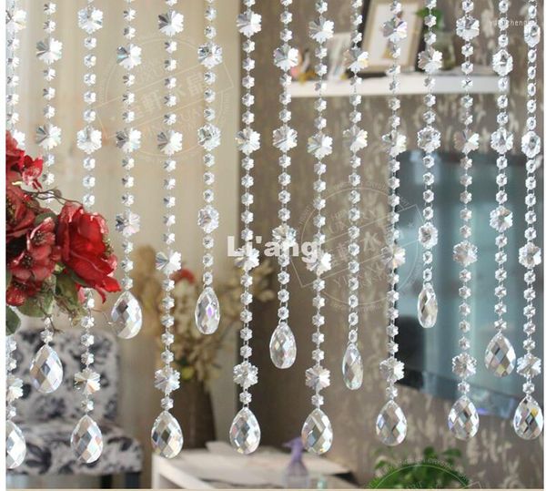 Lustre cristal 1M perles chaîne 10 pièces/lot maison/fenêtre/porte rideau décoration éclairage accessoires pièces