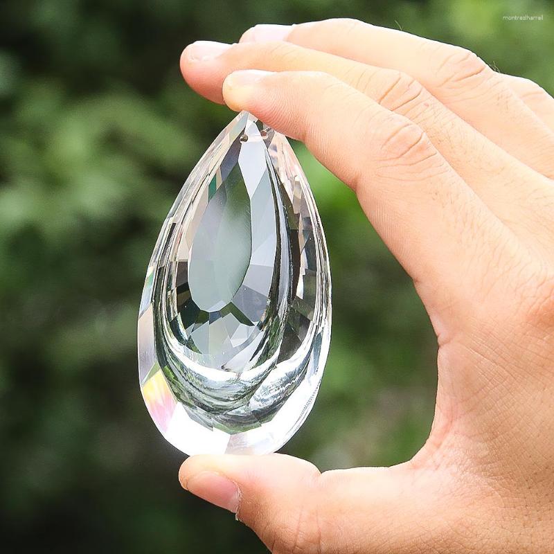 Ljuskrona kristall 1 st 75mm klart dubbelt lager vatten droppe hänge glas prisma fasetterade delar diy hem bröllop dekor tillbehör
