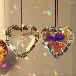 Cristal de lámpara de araña 1pcs colgando surrater heart prisma 45 mm ab color vidrio amor colgante accesorios de bricolaje accesorios para viento decoración de automóviles