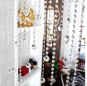 Kroonluchter Kristal 200 M/partij 14mm Glas Achthoek Kralen Ketting Met 30mm Bal Hanger Garland Strand Bruiloft Kraal