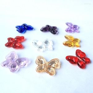 Lustre cristal 2023 mode brillant verre rideau pièces bricolage accessoires perles 10 pièces artificielle couleurs mélangées papillon