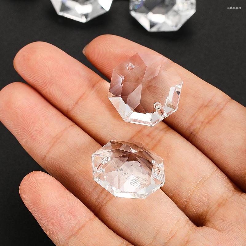 Chandelier Crystal 20mm Transparent Octagonal Beaded Pendant Glass Art Prism Faceted DIY Home Accessories For Wedding Decoration