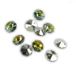 Chandelier Crystal 20PCS 14mm Glass Prisms Octagonal Beads Pendant Hanging Silver Coating For DIY Light Lamp Part Decoration