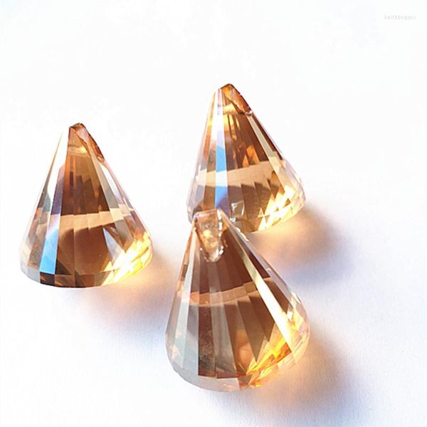 Lustre en cristal, 20 pièces, 30 40mm, couleur champagne, pendentifs suspendus en forme de diamant (anneaux gratuits) pour pièces, perles, accessoires de rideau