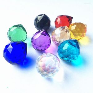 Lustre cristal 24 pc/lot 20mm boules de verre à facettes colorées pour pièces prismes éclairage attrape-soleil mariage décoration de la maison