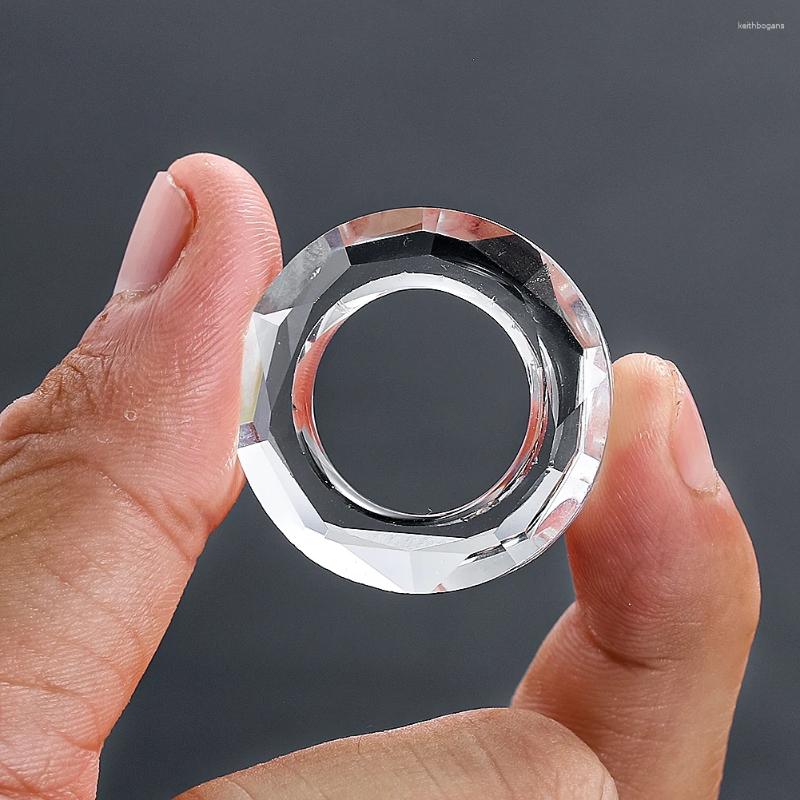 Lustre de cristal 2 peças 30mm anel circular transparente facetado prisma pingente de vidro cintilante streamer coletor de sol guirlanda oscilante
