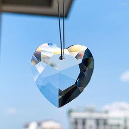 Chandelier Crystal 2pc Facetted Prism Glass Clear Love Heart Pendant Streamer Srower Sun Catcher Lampe Pièces Bijoux de mariage