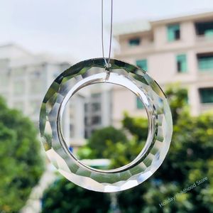 Chandelier Crystal 2PCS 50MM Clear Ring Circle Crystals Pendants Glass Prisms Parts Drops Light Accessories