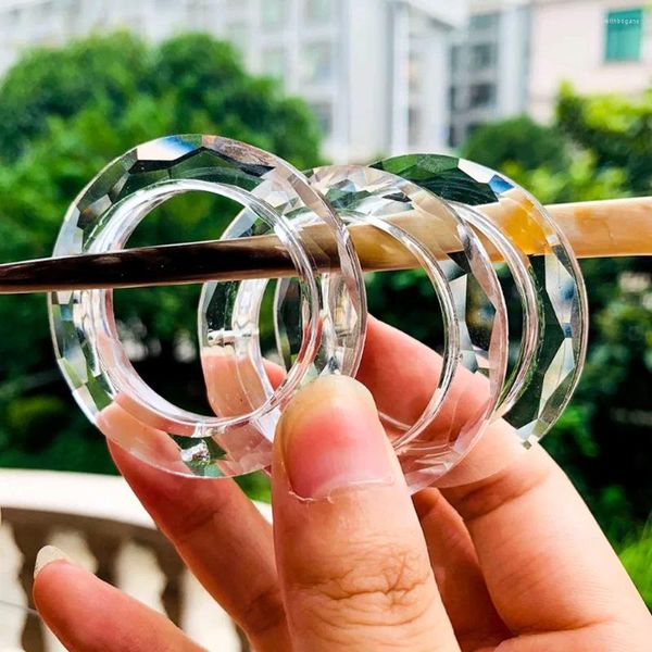 Lámpara de araña de cristal, 2 uds., 50mm, anillo transparente, cristales circulares, colgantes de cristal, atrapasoles, piezas de prismas, accesorios de luz