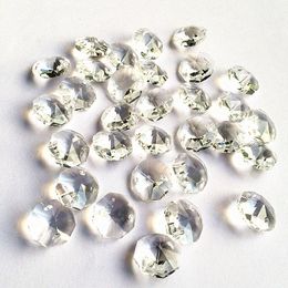 Lustre Cristal 4000pcs Vente 14mm Mode Octogone Perles Dans 2 Trous Pour Mariage Brins Guirlandes Décoration Rideau PerlesChandeli