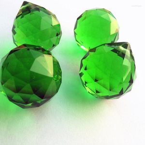 Lustre cristal 47 pièces/lot 30mm boules à facettes vert foncé pour pièces Feng Shui éclairage pendentifs prismes décoration attrape-soleil