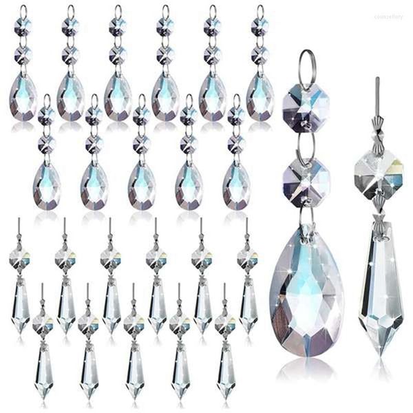 Ensemble de pendentifs prismes en cristal pour lustre, 48 pièces, pièces en cristaux de glace en forme de larme transparente de 38 Mm