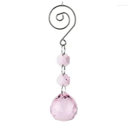 Lustre de cristal 5.1 "(h) 6 peças, contas octagonais rosa com uma bola facetada de vidro para lustres, peças de lâmpada/para fora, decoração de árvore de natal