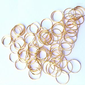 Lustre cristal 500 pcs/lot 14mm plaqué or acier inoxydable perles connecteurs rideau accessoires éclairage métal anneaux ronds