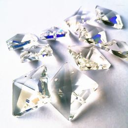 Lustre cristal 500 pcs/lot 20mm Lighing perles carrées dans 2 trous bricolage mariage rideau accessoires robe arbres de noël
