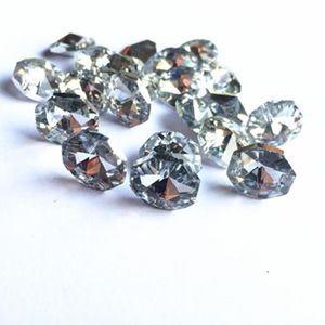 Lustre en cristal de qualité supérieure, 500 pièces, perles octogonales plaquées argent K9 de 14mm dans deux trous, accessoires de lampe, bricolage pour rideau, lustre