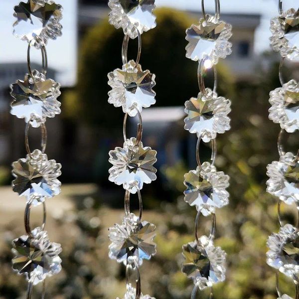 Lustre en cristal de 50cm, chaîne de perles de neige, guirlande de verre, pièces de prismes Feng Shui, décoration suspendue de mariage à domicile, attrape-soleil DIY